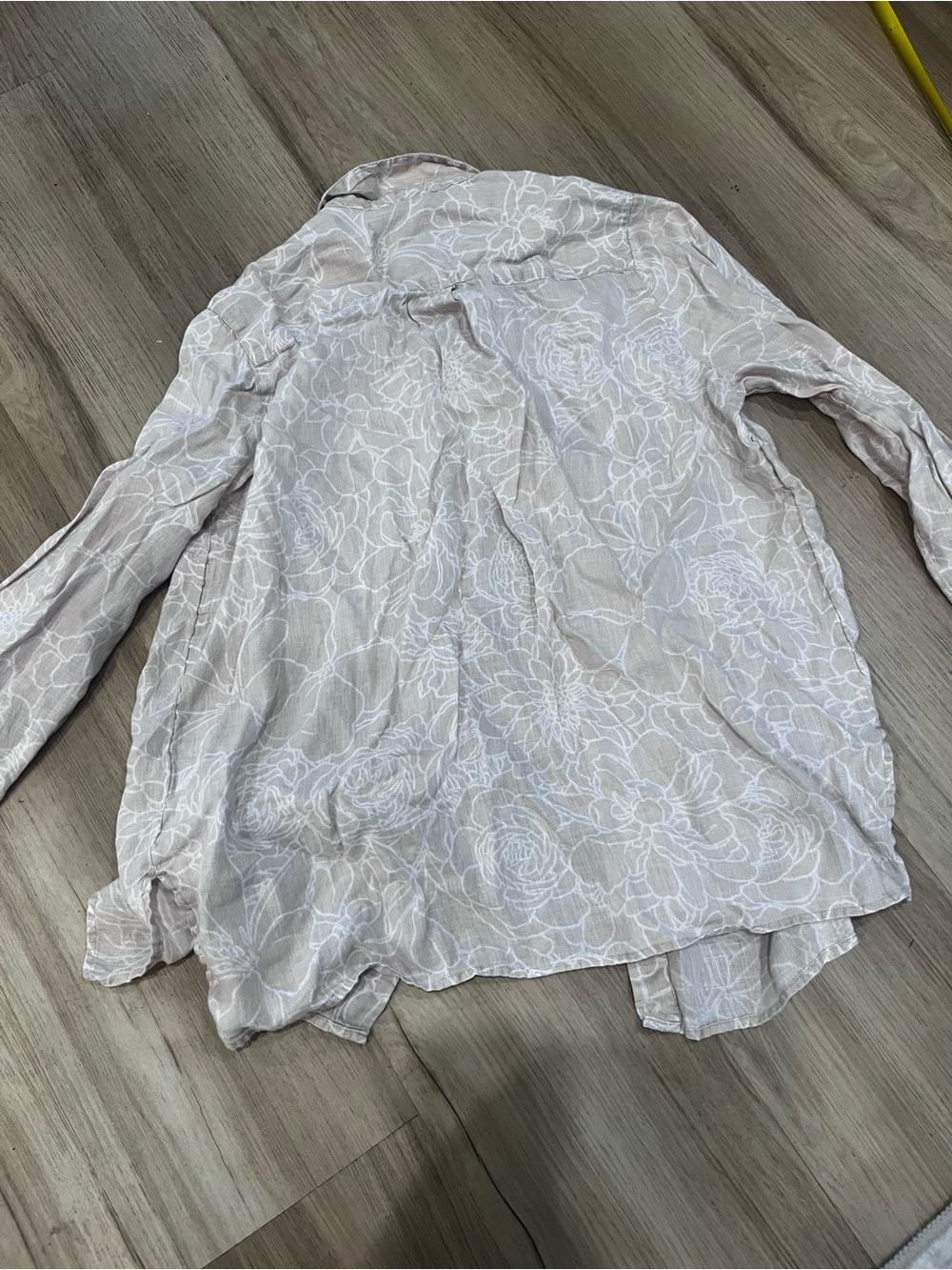 J.Jill Love Linen XS Floral Button Front Shirt Blush Pink Long Sleeve - Picture 7 of 8